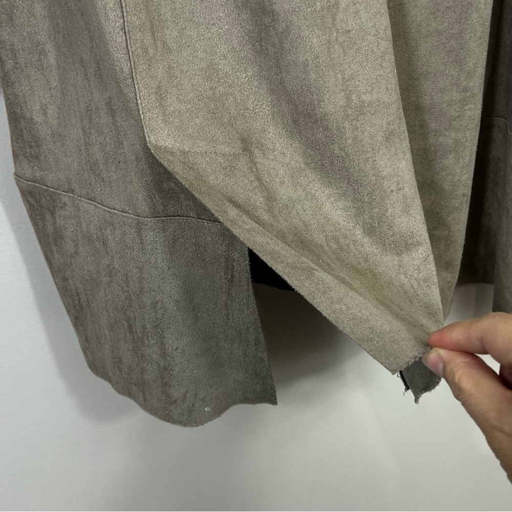 Soft Surroundings Lizzy Faux Suede Tunic Top Gray 1X - Picture 6 of 10